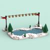 Winter-Weihnachts-Eislaufbahn MOC Kleinteile-Bausatz Puzzle-Spielzeug