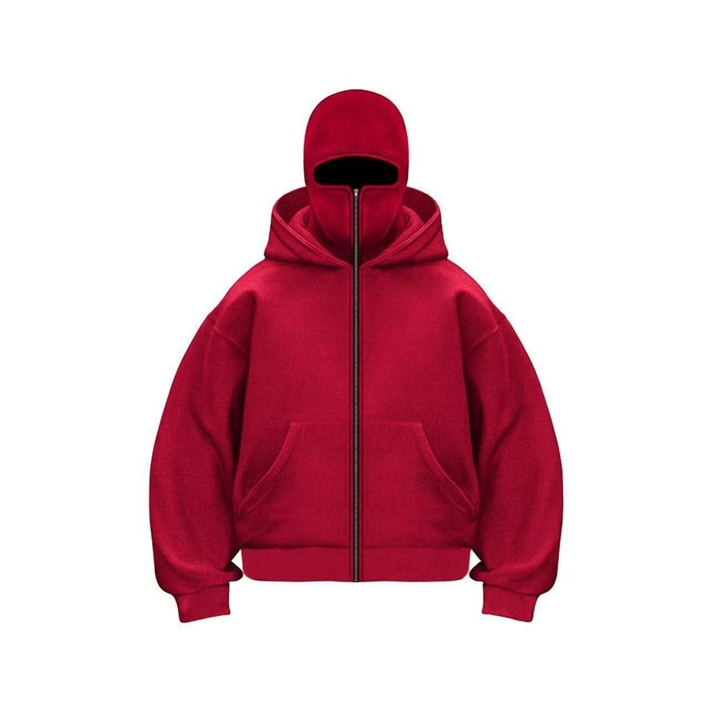 Unisex European Plus Size Double Hood Zippered Sweatshirt Jacket for Autumn/Winter