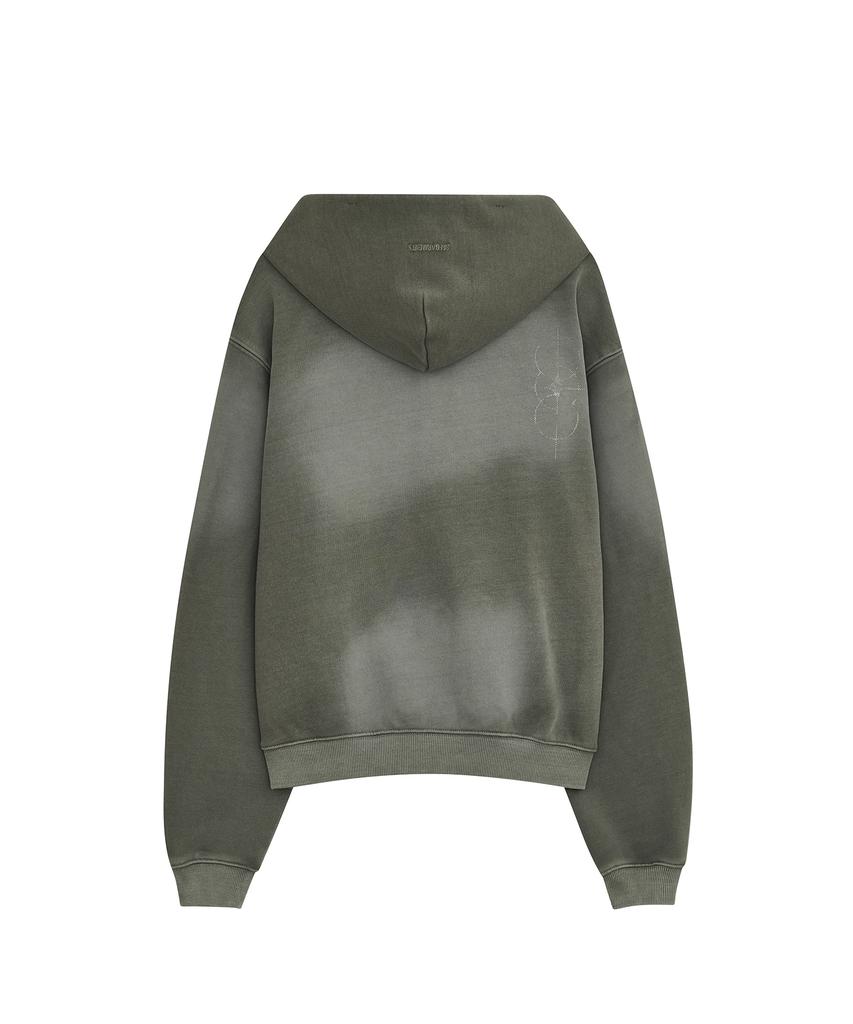 Defgarments Pig Brushed Hood Zipup [Khaki]