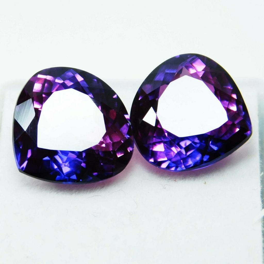 Color Change Natural Sapphire Pear 15 Ct Pair Rare Certified Loose Gemstones