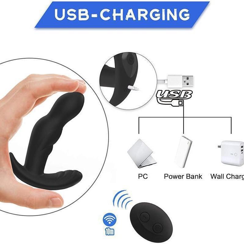 Remote Control Rotating Butt Plug for Men Prostate Massager Silicone Anal Toy Couples Adult Sex Products