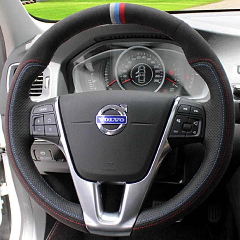 Hand-stitched black brown  Leather non-slip car