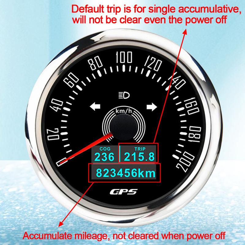 Universal GPS Speedometer 85mm Car Motorcycle Speed Meter Gauge 7 Colors Backlit Odometer Gauges Trip ODO COG 12V/24V