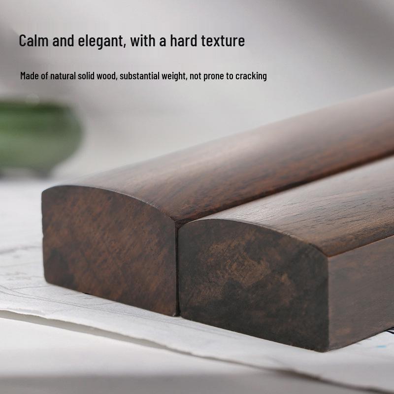 Ebony Redwood Carved Paperweight Set for Calligraphy Books