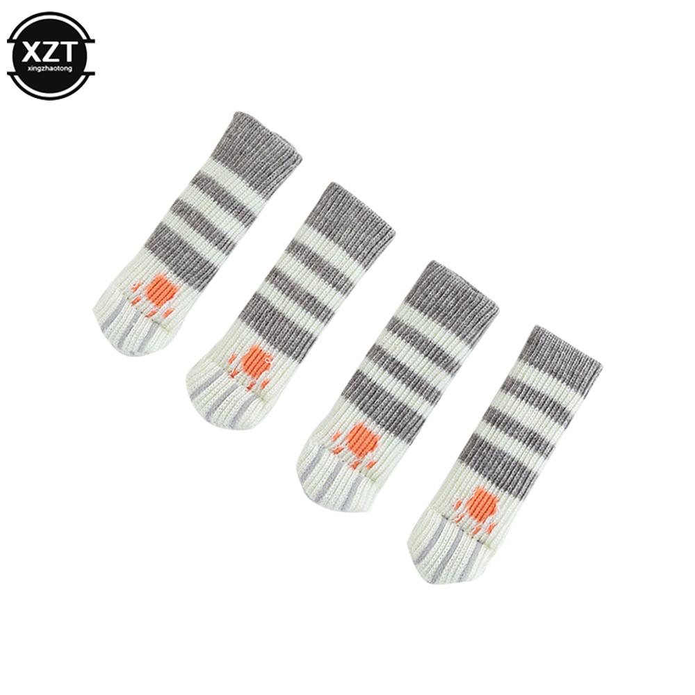 Schattige Kattenpoot Gebreide Tafel Stoelpoot Hoesjes Geluiddempend Slijtvast Antislip Vloerbeschermers Circumference 6-17cm