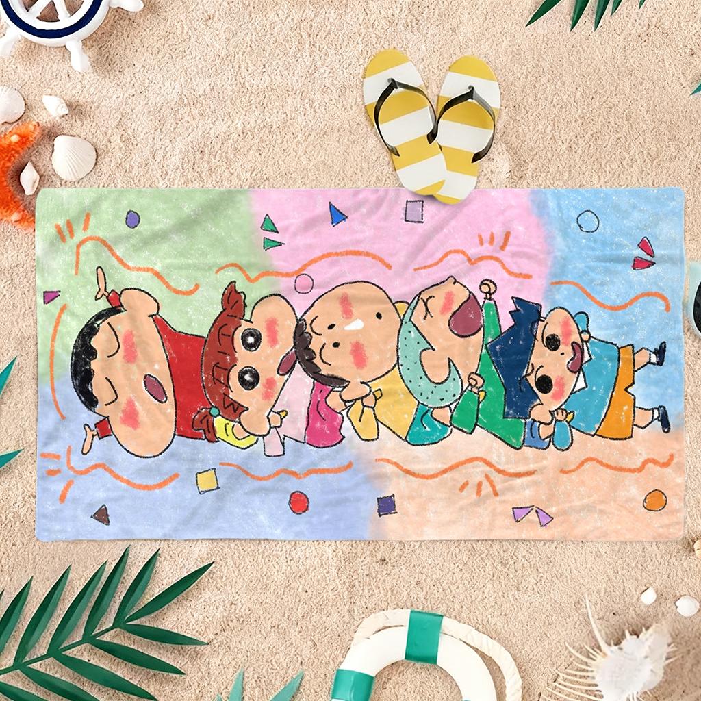 C-Crayon Shin-chan Japanese Beach Towel Quick-drying Suitable for Beach Gym Yoga Pool Summer Funny Gift for Friends And Family