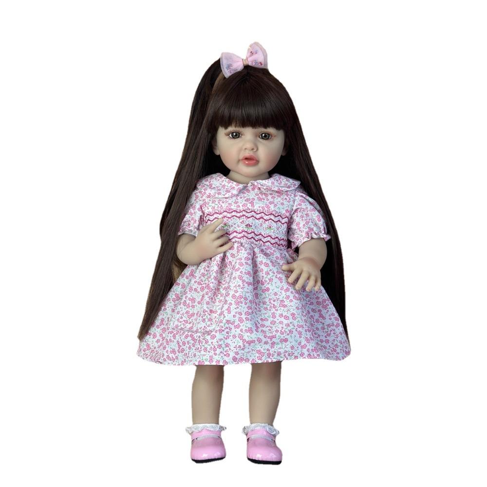 

BZDOLL 55cm 22inch Reborn Baby Girl Full Soft vinyl Body Bath Toy Lifelike Newborn Doll Kids Birthday Gift vinyl body doll