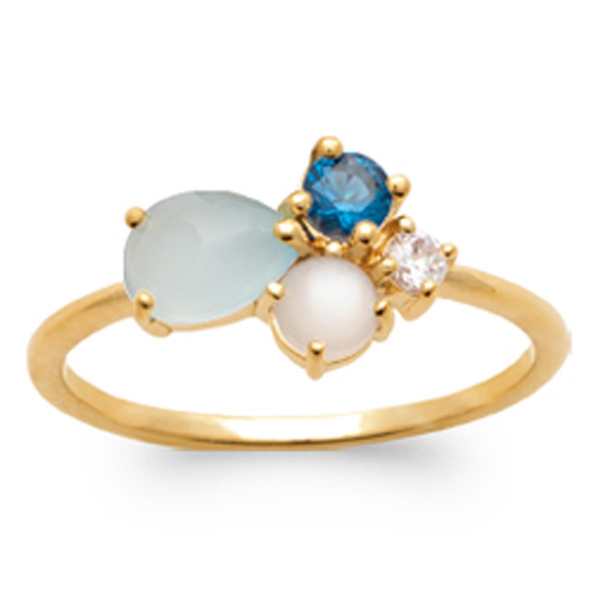 

Позолоченное кольцо Сисси бирюзовое золото - 13x10 мм