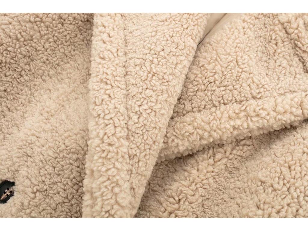 Doppelreihiger Wollfleece-Mantel - Dicke warme Herbst-/Winter-Überbekleidung für europäische und amerikanische Märkte (1255700)