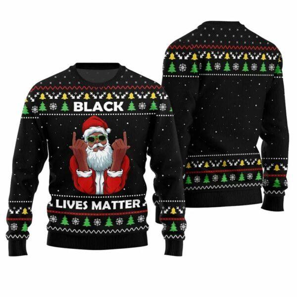 Black Lives Matter Ugly Christmas Sweater BG Unisex T-Shirt M