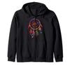 Bunter Traumfänger Feder Tribal Amerikanischer Ureinwohner Reißverschluss Hoodie