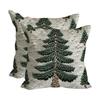 2Pcs Christmas Tree Pillow Cover 18" X 18" Festive Decor Pillowcase Washable Throw Pillow Cover with Hidden Zipper for Sofa Couch Chair Bed