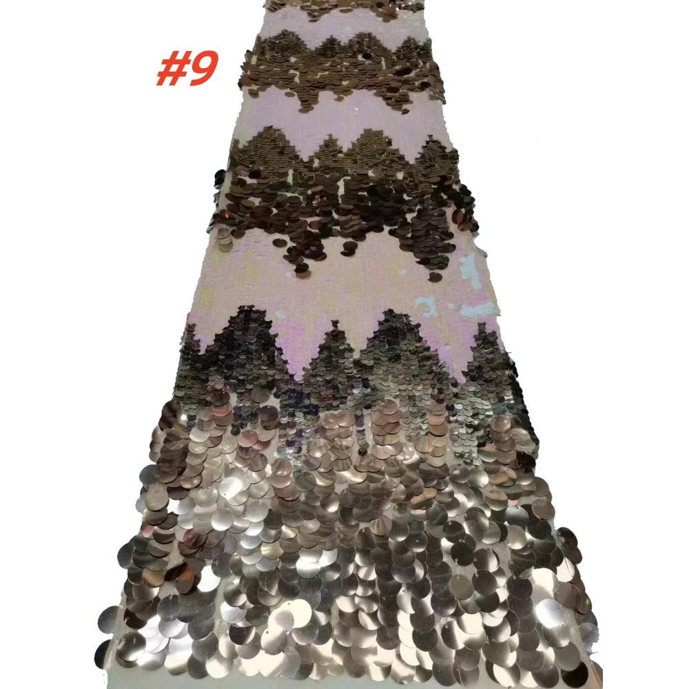 Multi Color Gradient Big Sequin Mesh Fabric for Diy Sewing Dress 2026 Fashion Clothing Designer Fabrics Cloth Material Wholesale