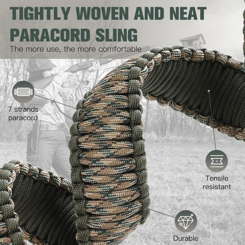 Two-Point Paracord Sling with Swivels Adjustable Nylon Tactically Rifles Strap