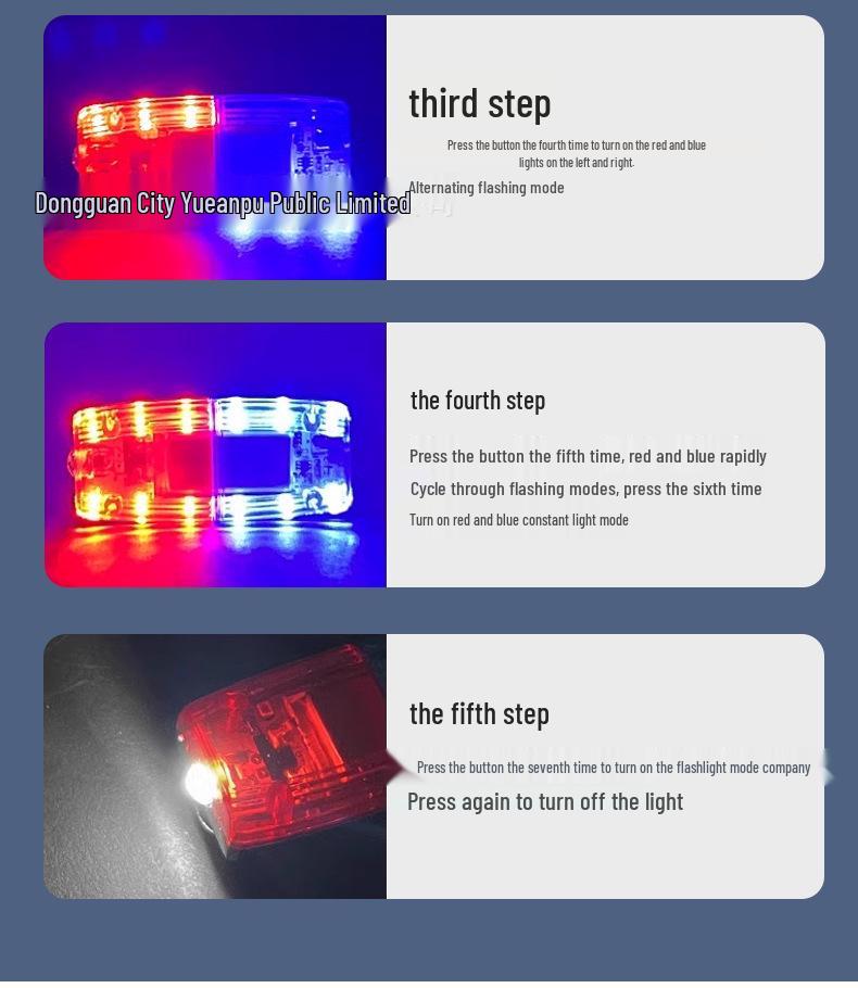 LED Red Blue Flashing Shoulder Light for Security Patrol