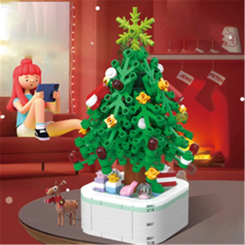 Non-Toxic 211Pcs Creative Series Christmas Tree Diy Building Blocks Educational Learning Science Bricks Halloween Gifts Toys For Children