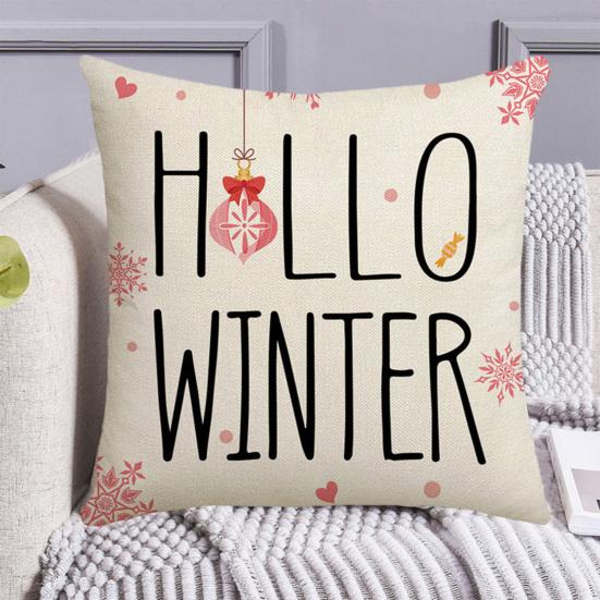 Pillowcase Cartoon Christmas Element Pattern Design Hidden Zipper Non-fading Modern Home Decoration Pillow Cover