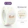 Rose Gold Foil Thank You Stickers for Boxes, Bouquets, Gifts, and Cup Seals