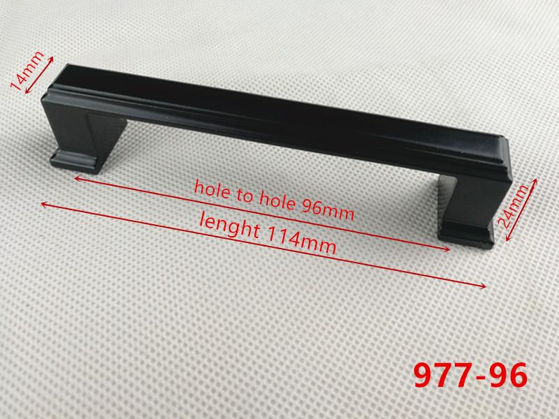 Hole Spacing 96mm Zinc Alloy Black Cabinet Handles American Style Kitchen Door Pulls Drawer Knobs Furniture Handle