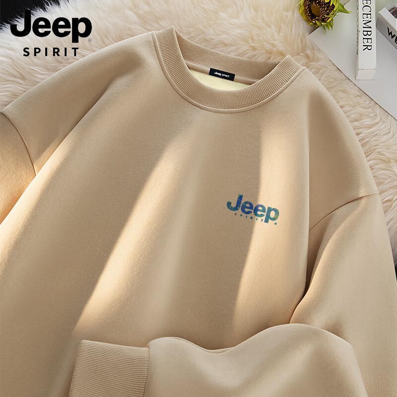JEEP SPIRIT Herren-Fleece-gefüttertes 420G schweres Freizeit-Sweatshirt