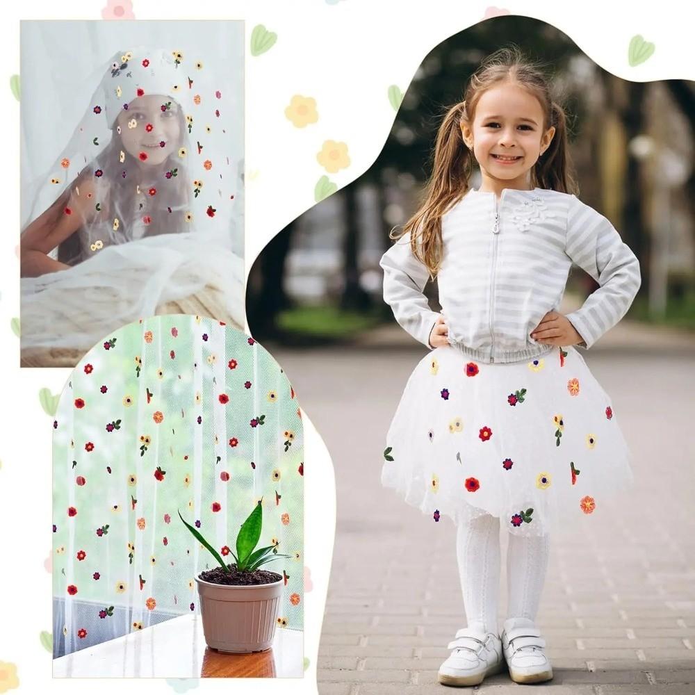 Semi-Transparent Embroidery Daisy Table Runner Vintage Wedding Desktop Decoration Party