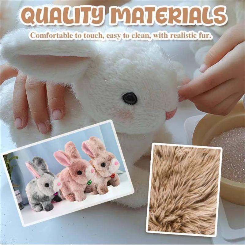 , Iepurașul meu realist, ureche care zvâcnește, tremurând, iepuraș interactiv lucrat manual pentru copii, cadou de Paște