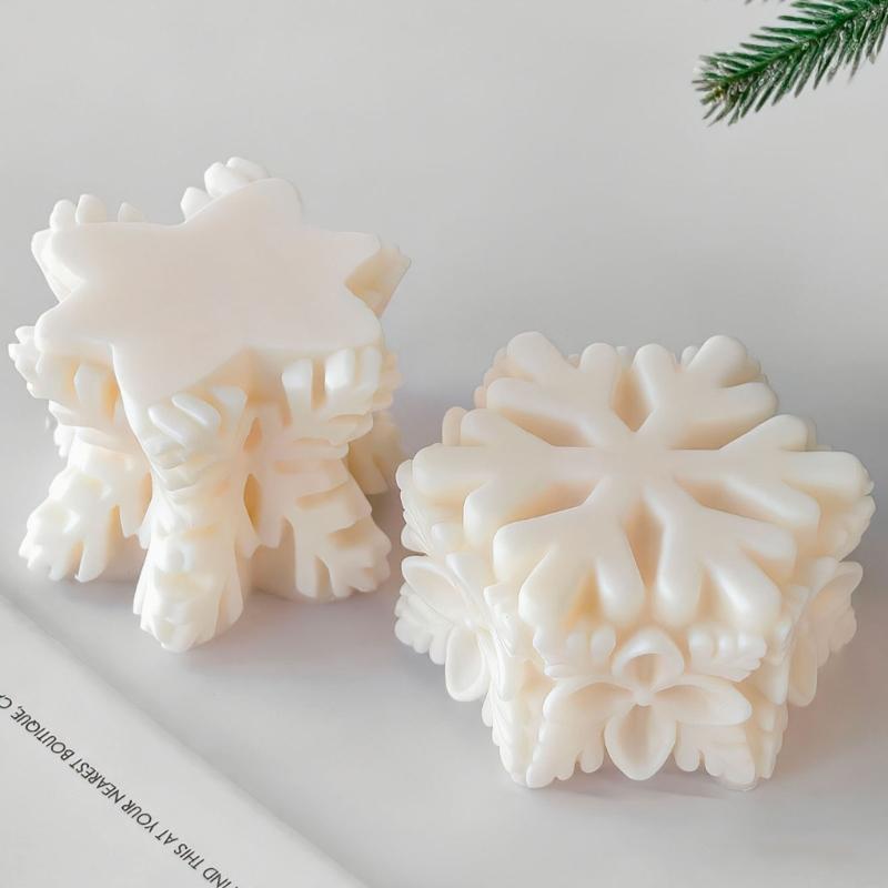Weihnachten Silikonform Ornamentformen Schneeflocke Säulenkerzenformen Gießform Epoxidharzformen Bastelbedarf