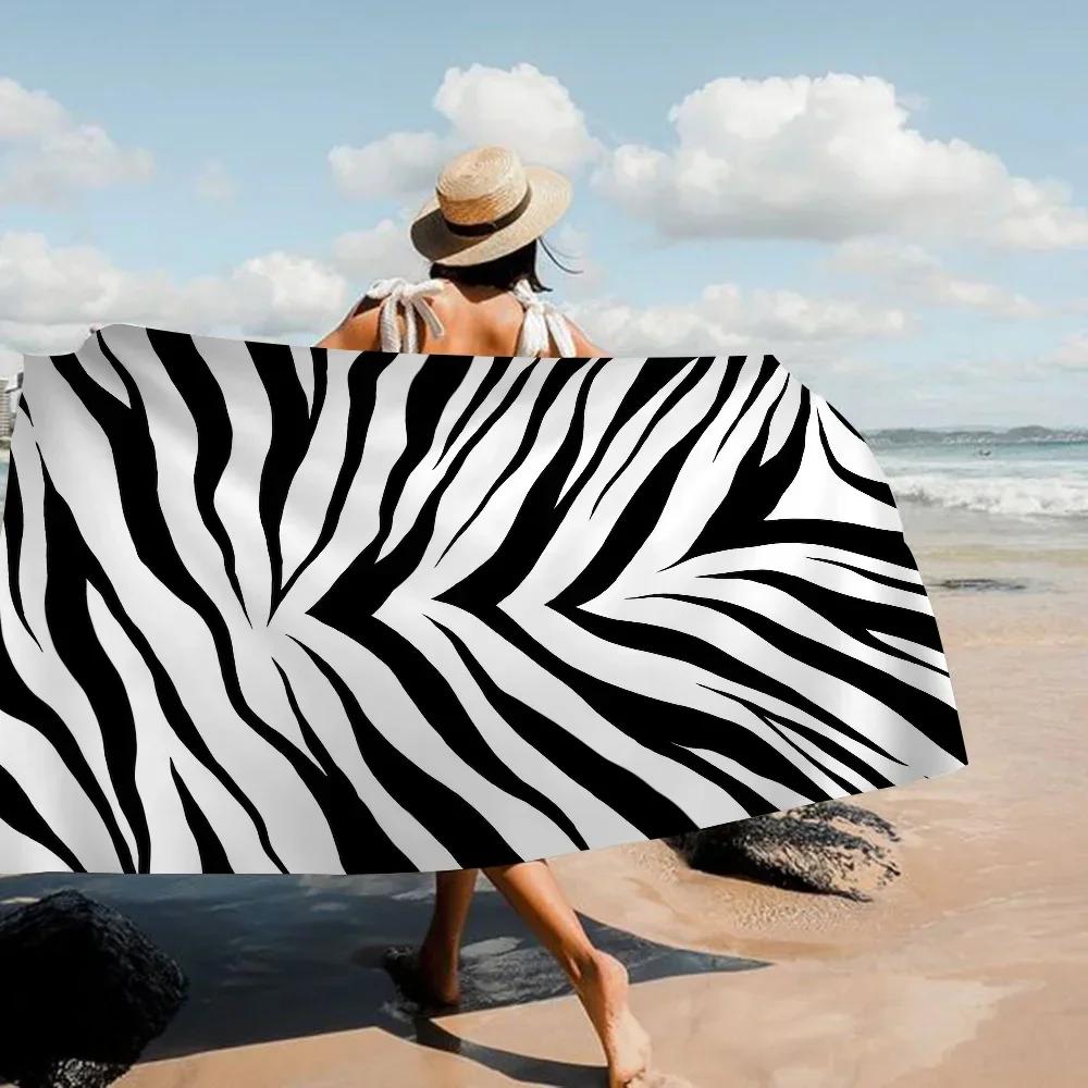 Dalmatiner Kuh Zebra Textur Badetuch Mikrofaser Weich Wasserabsorbierend Atmungsaktiv Für Mädchen Kinder Dekorative Cartoon Strandtuch