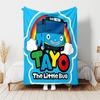 1pz Coperta il piccolo autobus Tayo Design Stampato, Coperta Leggera per Divano, Letto - Morbida e Calda, Regalo per Tutte le Stagioni come Natale, Halloween