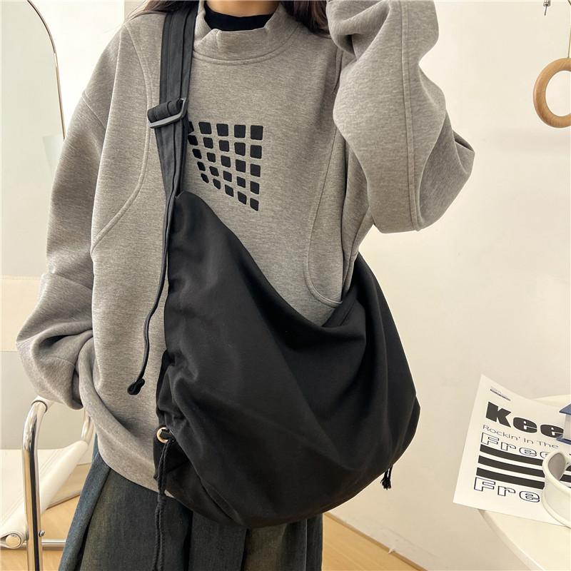 

Solid Casual Canvas 2026 High Quality Bags for Women Dumpling Type Pu Women s Handbags Splicing Sewing Thread Crossbody Bags чёрный