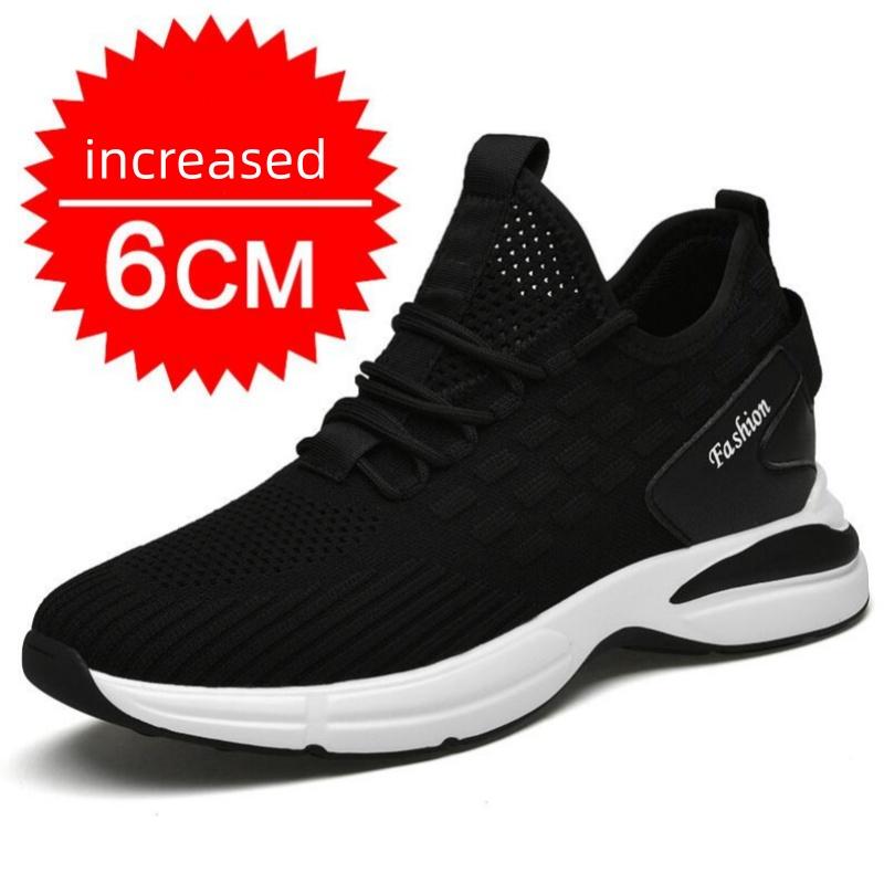 Atmungsaktive Mesh-Aufzugsschuhe für Herren 6cm 8cm 10cm Unsichtbare Höhensteigerung Sommer Weiße Sneaker Lässige Canvas-Schuhe
