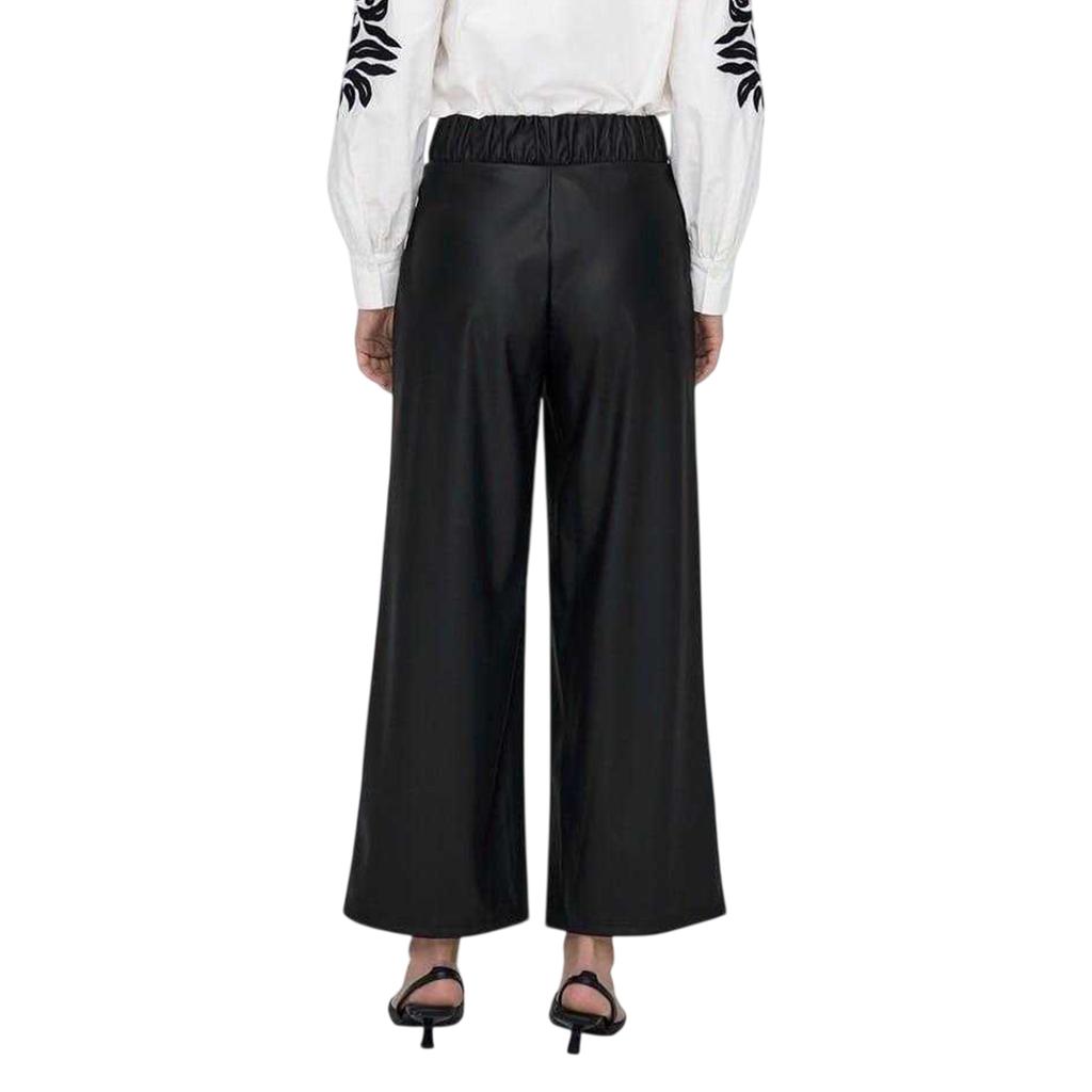 Only Womens/Ladies Faux Leather Wide Leg Palazzo Trousers