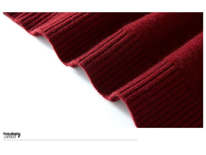 Luxuriöser Wollpullover für Frauen mittleren Alters und ältere Frauen – Dick, Ganzkörper, Halboher Kragen, Perfekt für Herbst und Winter.