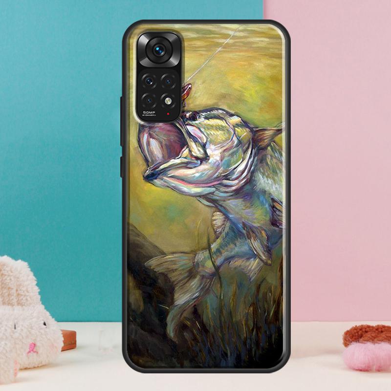 Fishing Painting Case For Xiaomi Redmi Note 13 Pro 14 12 11 9 10 9S 10S 11S 12S Redmi 14C 13C 10C 12C Cover