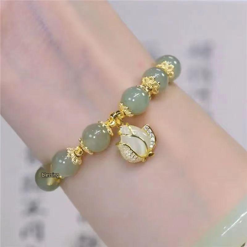 Imitation Hetian Jade Bracelet - Women's Retro Design, Elegant & Durable, Perfect Gift for Girlfriends.