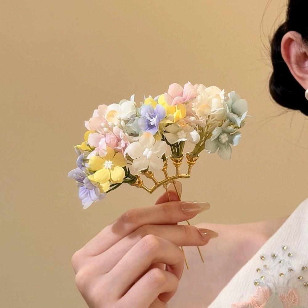 Colorful Flower Hair Stick Fairy Bride Hair Accessories Headwear Thai Hair Fork  Girls