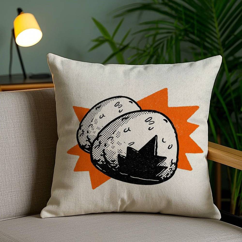 Takoyaki Japanisches Essen Kissenbezug Zuhause Wohnheim Stuhllehne Kurzer Plüsch Beidseitiger Druck Büro Nickerchen Zeit Kissenbezug