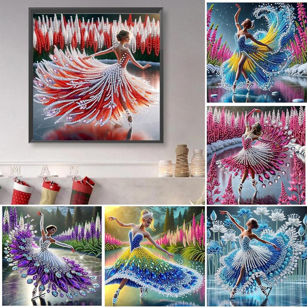 5D-Diamant-Malerei-Set zum Selbermachen, teilweiser Spezialbohrer, Mädchen-Dekoration, 30 x 30 cm