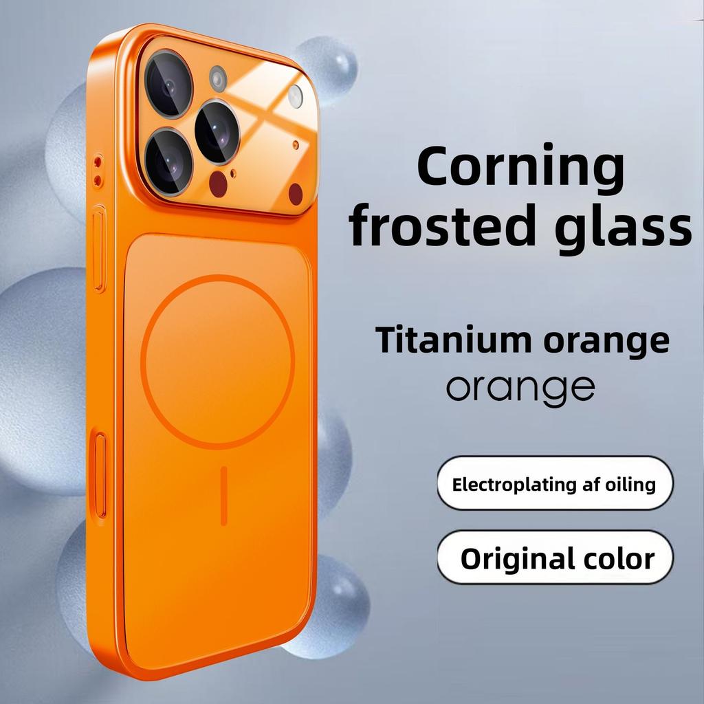 Original Glass Nano Armor Phone Case For For Iphone17 16 15 14 13 Pro Max 17Pro Air Magnetic For Magsafe Wireless Charge Cover Funda