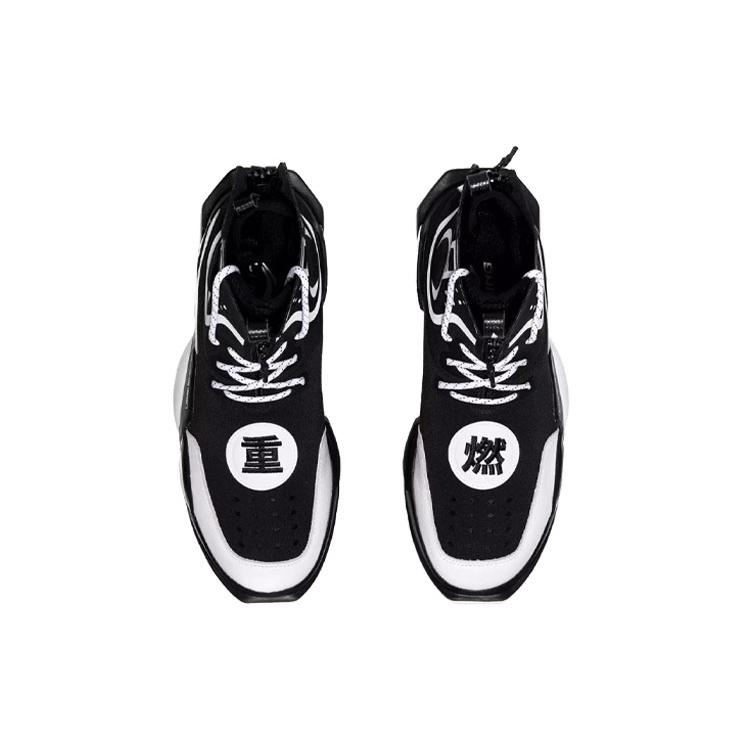 Li Ning Reburn Vintage Basketball Shoes Unisex High top Black/White AGBN052-3