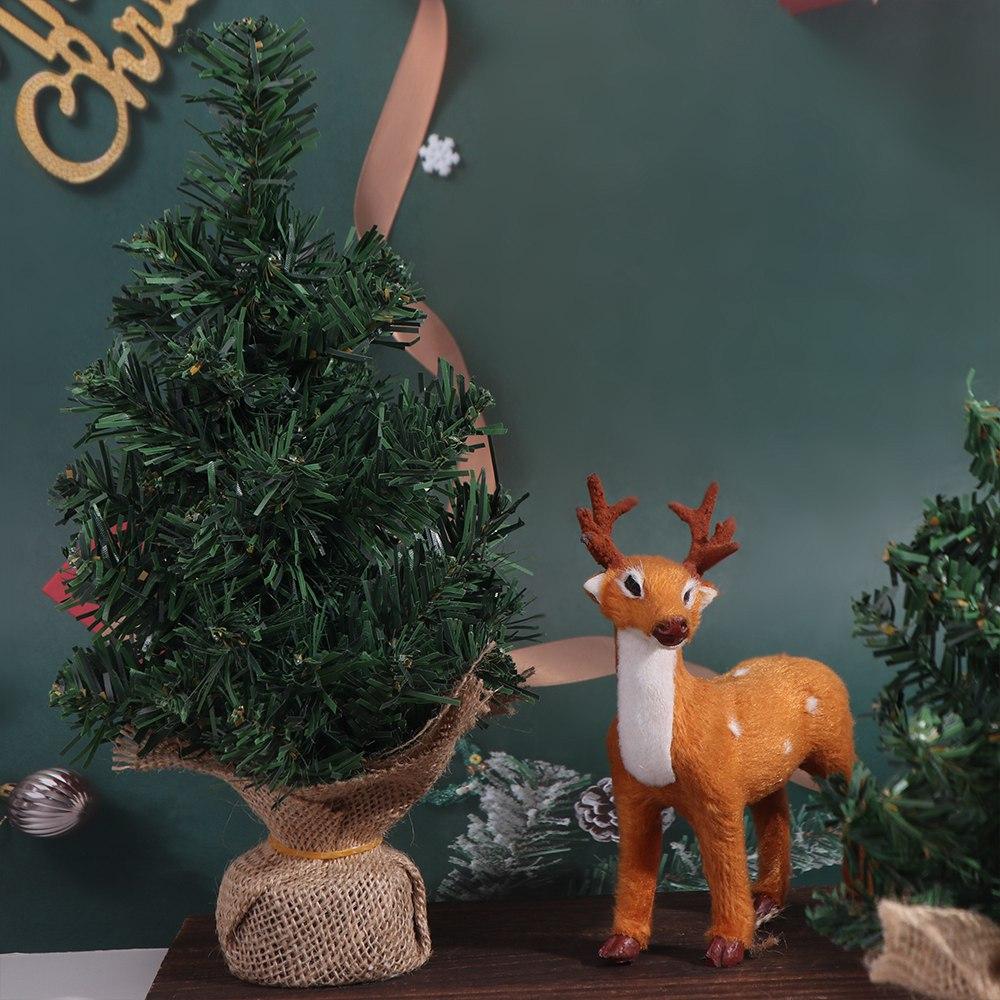 Linen Mini Christmas Tree Plastics Table Ornaments Gift Artificial Christmas Tree  Christmas