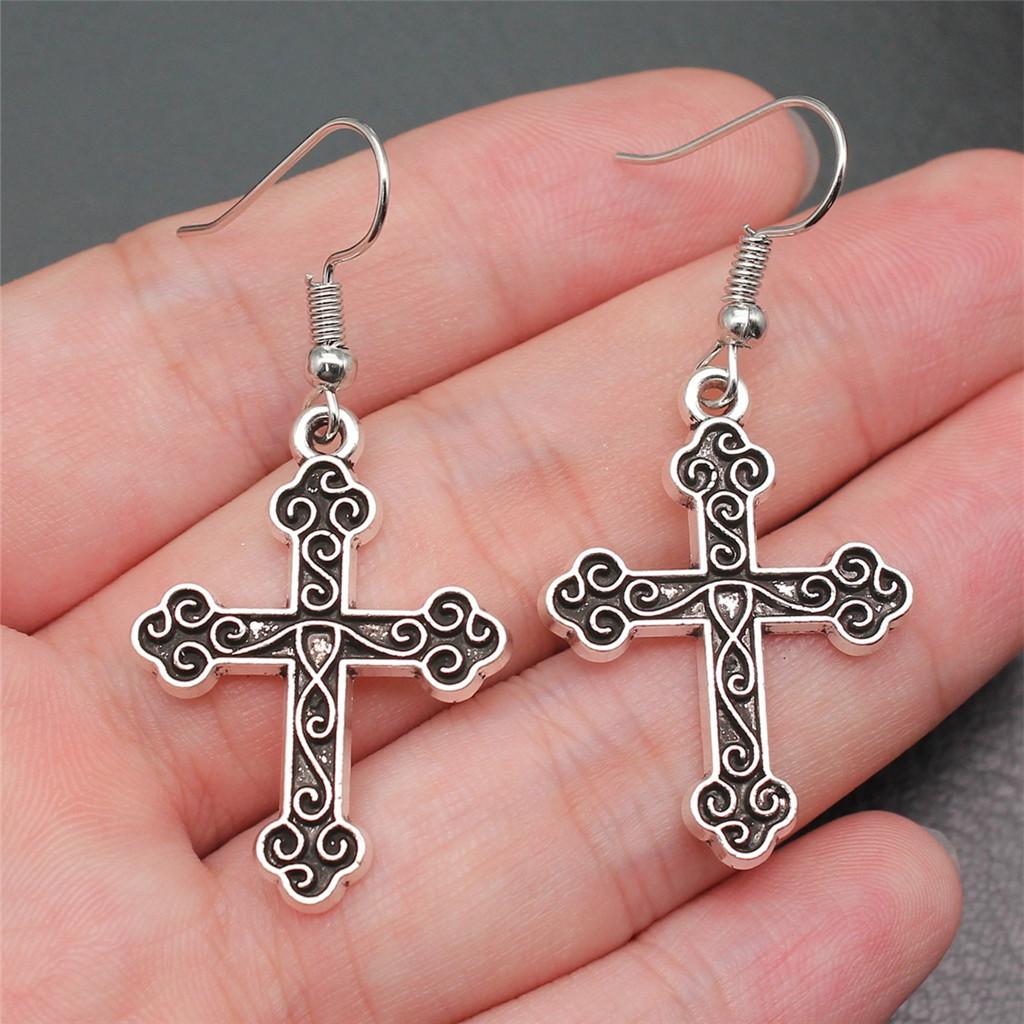 Casual Handmade Cross Amulet Drop Earrings Thoughtful Friendship Gift for Office Wear