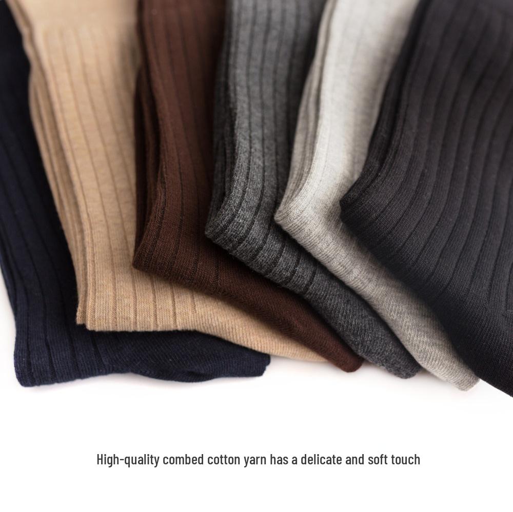 Men's Plus Size Striped Over-the-Knee Socks - European & American Autumn/Winter Combed Cotton.