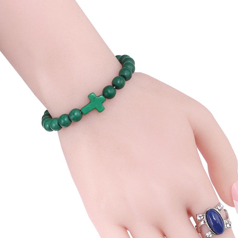 Volcanic Stone Black Cross Bracelet - Fashion Yoga Beaded Design