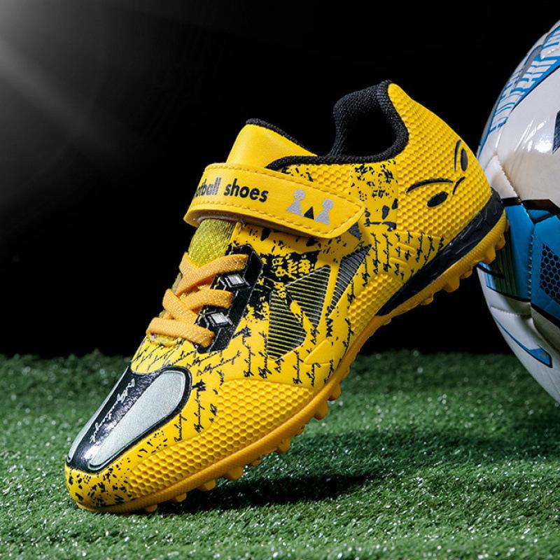 New Kids Velcro Soccer Boots Boys Girls TF Broken Nails Training Competition Sneakers for Primary and Secondary School Students