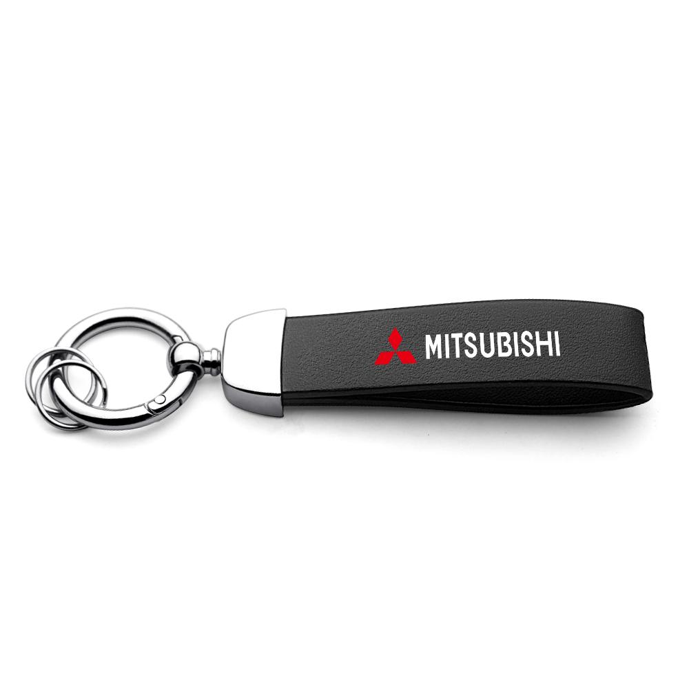 

Car Leather Keychain Key Holder Key Rings Case auto Accessories For Mitsubishi Lancer 9 10 Outlander 3 Asx L200 Pajero Eclipse