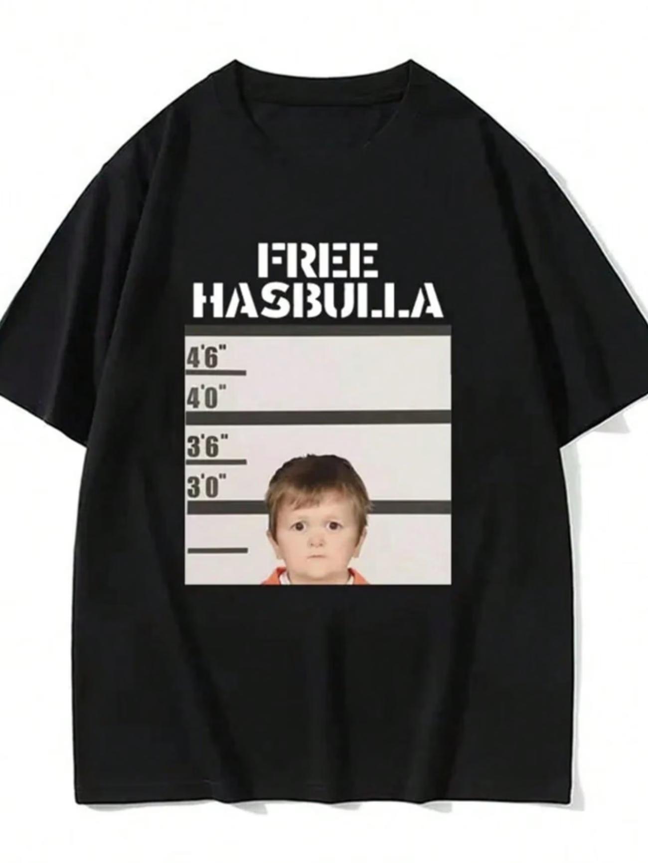 

FREE HASBULLA Meme T Shirt Womens Unisex Cotton Tee Casual Summer Oversized Short Sleeve Streetwear ONeck Novelty Trendy Vintage S