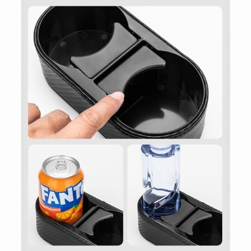 Car Dual Cup Holder Multifunctional Phone Mount Anti-Slip Storage Organizer Ideal for Family Travel Commuting
