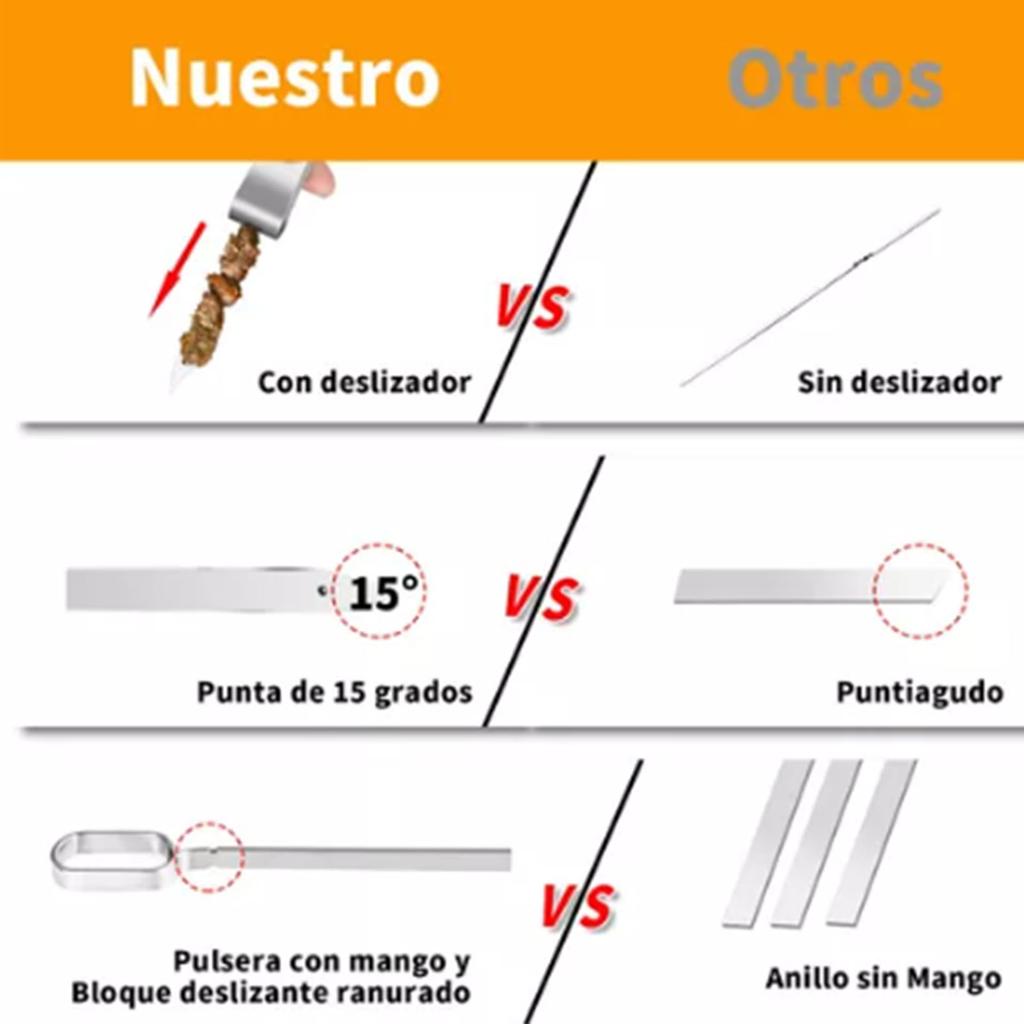 Barbecue Skewers Stainless Steel Roasting Sticks BBQ Accessories for Camping Grill Cooking
