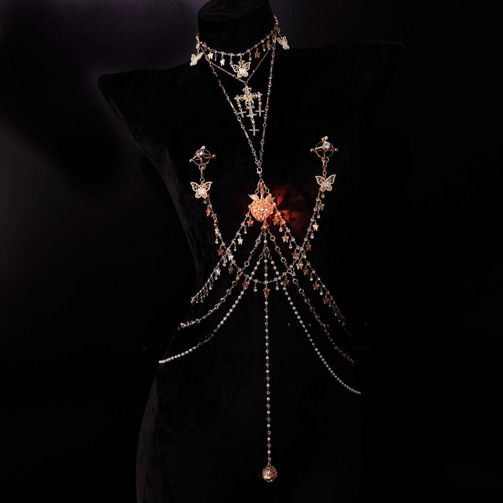 Nipple Clip Breast Stimulate Bondage Restriction Luxurious One-piece Sparkling Diamonds Glowing Night Light Anal Plug Sex Toys